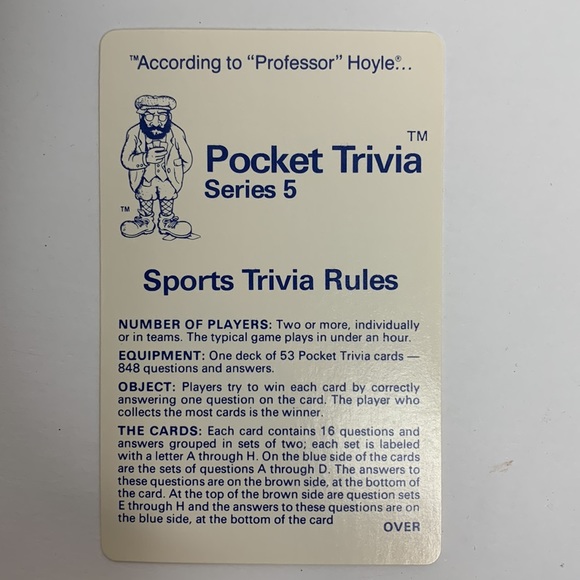 Chex Pocket Trivia SPORTS GAME 2 Original Game & Sports II Game 1985 1984 Cards - Picture 13 of 15